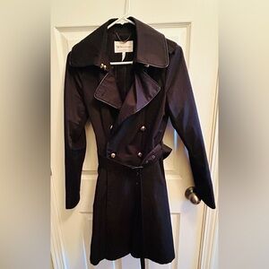 BCBG Generation Black Rain Coat with Gold Accents